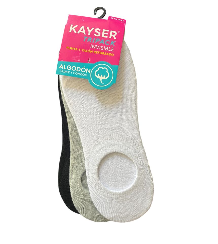 CALCETÍN INVISIBLE ALGODÓN PACK 3 KAYSER