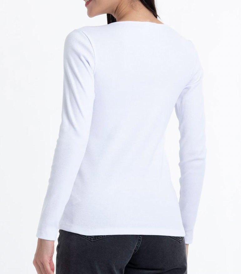 CAMISETA COTTON RIB MANGA LARGA LADY GENNY