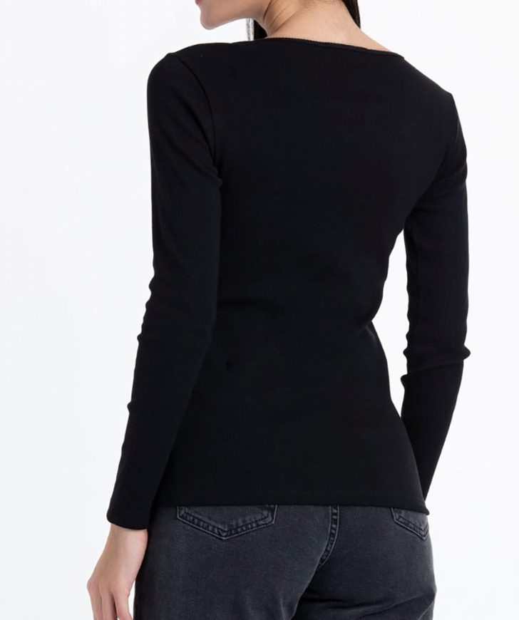 CAMISETA COTTON RIB MANGA LARGA LADY GENNY