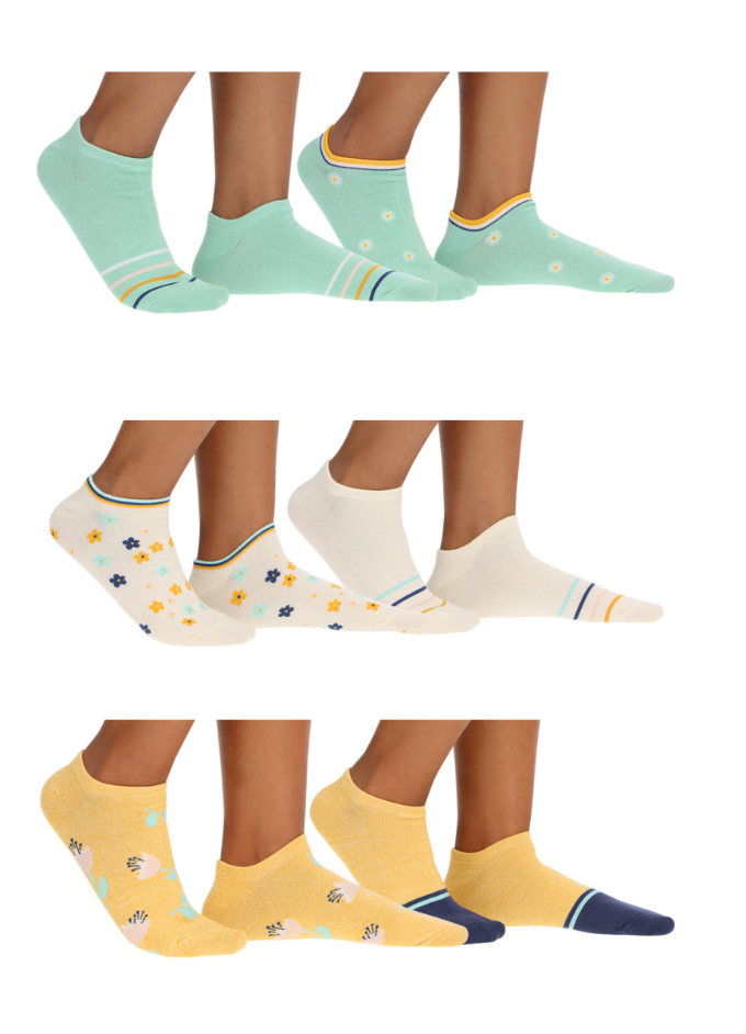 PACK 6 CALCETINES MUJER TOBILLO BAMBU CAFFARENA