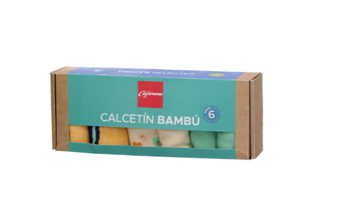 PACK 6 CALCETINES MUJER TOBILLO BAMBU CAFFARENA
